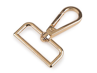 Karabina kovová otočná, průvlek 38 mm - 1 ks - 2 zlatá