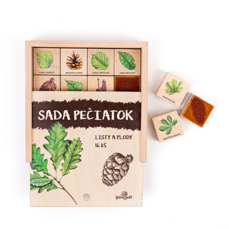 Lesní svět Pečiatky 16 kusov- Listy a plody SK