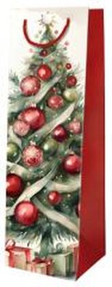 Torebka ozdobna Święta BN Choinka czerwona butelak