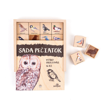Lesní svět Pečiatky 16 kusov - Vtáky okolo nás SK