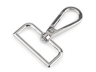 Karabina kovová otočná, průvlek 38 mm - 5 ks - 1 nikl