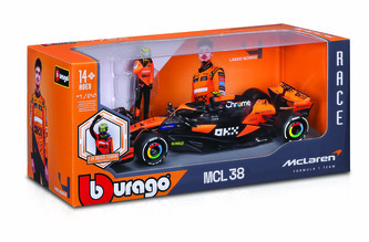 Bburago 1:24 RACE Formula F1 - McLaren F1 Team MCL38 (2024) #4 (Lando Norris) -s řidičem, věk: 0+