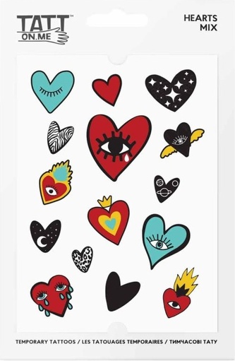 TATTonMe Voděodolné dočasné tetovačky Srdce mix, věk: 3+