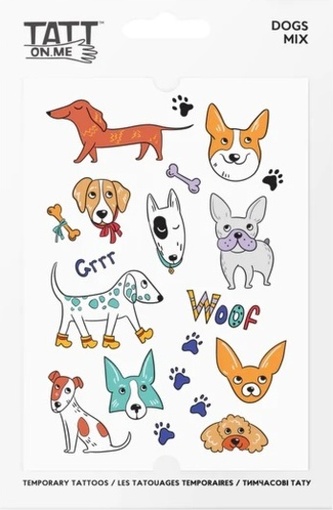 TATTonMe Voděodolné dočasné tetovačky Psi mix, věk: 3+