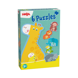 Haba Puzzle pro nejmenší Zvířecí rodinka 6 ks, věk: 2+