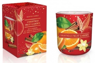 Vonná svíčka ve skle 150g s dřevěným knotem v krabičce - Orange With Spices