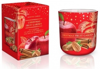 Vonná svíčka ve skle 150g s dřevěným knotem v krabičce - Apple With Cinnamon