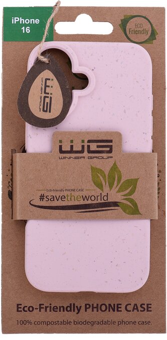 Pouzdro ECO 100% compostable iPhone 16 (Růžové)