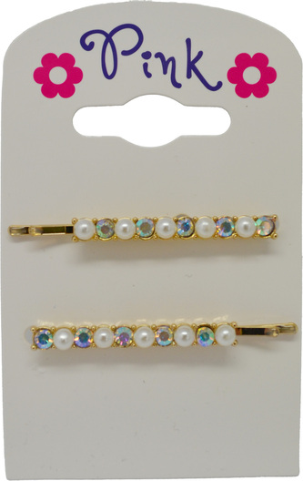 Sada 2 sponek do vlasů zdobené perlami a diamanty