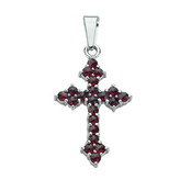 ZB5135 Stříbrný přívěsek granát - křížek