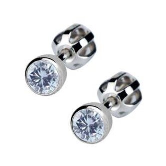 ZB23067A-LB Stříbrné náušnice se světle modré kamínky 4 mm