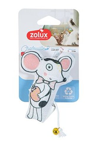 Hračka kočka CHATOUILLE Myška s jahodou Zolux
