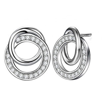 ZB83016 Stříbrné náušnice kolečka se zirkony