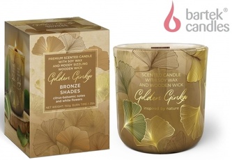 Vonná svíčka ve skle 150g dřevěný knot Golden Ginko - Bronze Shades