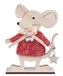 Myška v červeném svetříku dřevěná na postavení 12 x 15 x 4 cm