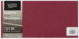 Koperta DL NK bordo gładka op10szt GALERIA PAPIERU 280186 GAL