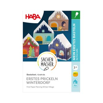 Haba Kreativní sada První propichování papíru zimní vesnička, věk: 3+
