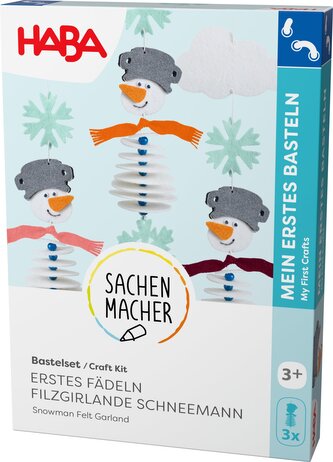 Haba Kreativní sada První navlékání plstěná girlanda Sněhulák, věk: 3+