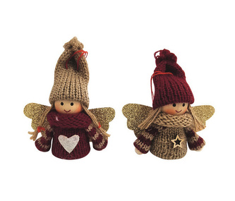 Dekorace vánoční - anděl k zavěšení 7,5cm mix