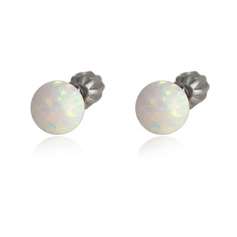 ZB8362-OP17 Stříbrné náušnice s bílým opálem