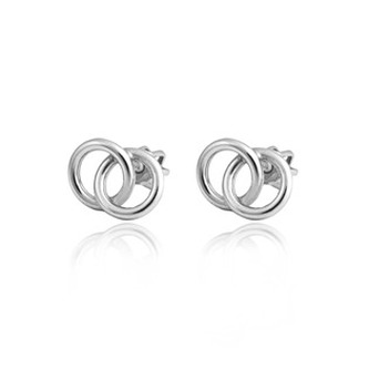 ZB3865 Stříbrné náušnice dvojité kroužky