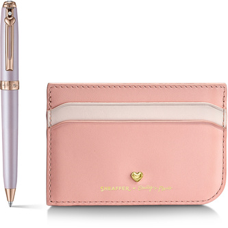 Sheaffer, Sada Emily in Paris, Kuličkové pero Prelude Mini + Pouzdro na kreditní karty, kůže, růžová
