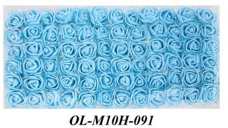 Kwiaty piankowe z tiulem śr.2,5cm/6x12szt błękitne, Florystyka