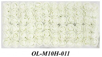 Kwiaty piankowe z tiulem śr.2,5cm/6x12szt, j. krem, Florystyka