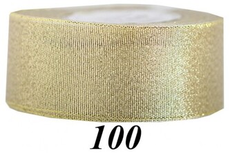 Wstążka brokatowa 38mm/22mb, złota, Florystyka