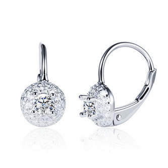 NB-3150 Stříbrné náušnice s čirými zirkony