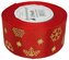 Wstążka metal Śnieżynki, 38mm/18mb, czerwona/złoto, Florystyka