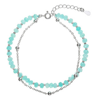 EG2331 Stříbrný dvojitý náramek s amazonity