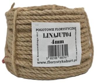 Lina jutowa skręcana naturalna śr. 4mm/20mb, Florystyka