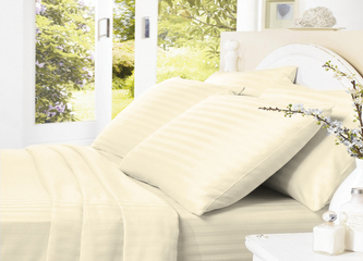 POŚCIEL KPL. FLORENCJA 160X200+2X70X80 SAT.BAW PASY ECRU