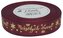 Wstążka metal Wesołych Świąt, 15mm/18mb, bordo/złoto, Florystyka