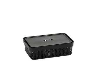 PLASTOVÝ KOŠ S VÍKEM MORSETTA M ČERNÝ -JAG