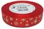 Wstążka metal Śnieżynki, 15mm/18mb, czerwona/złoto, Florystyka