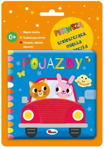 Miękka książeczka sensoryczne. Pojazdy. Mięciutko (szeleszcząca okładka)