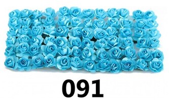 Kwiaty papierowe 15mm/72szt, błękitne, Florystyka