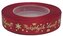 Wstążka metal Wesołych Świąt, 15mm/18mb c.czerwo/złoto, Florystyka