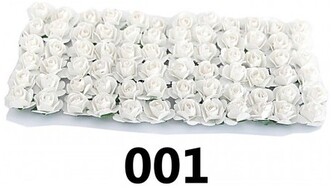 Kwiaty papierowe 15mm/72szt, białe, Florystyka