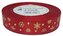 Wstążka metal Śnieżynki, 15mm/18mb, c.czerwo/złoto, Florystyka