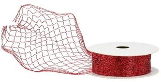 Wstążka "Kabaretka" 3cm/5mb, czerwona, Florystyka