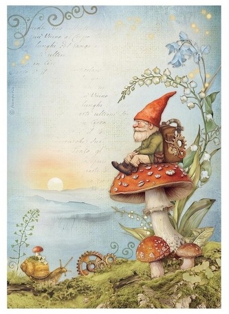 Papier ryżowy A4 Hidden Grove krasnal, Stamperia