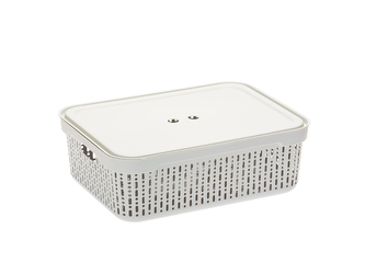 PLASTOVÝ KOŠ S VÍKEM MORSETTA XL BÍLÝ PODDYMIONY -JAG