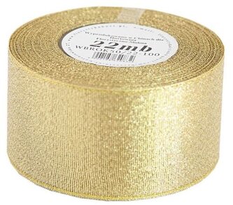 Wstążka brokatowa 50mm/22mb, złota, Florystyka