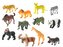 Safari zvířátka, velikost 11 - 15 cm, 12 kusů, 12 druhů,  naučný set