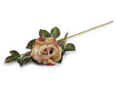 Umělá růže - 1 ks - 4 pudrovo-lososová růžová