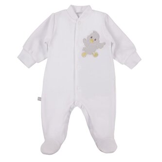 EWA 929990 NEWBORN Pajac welur biały 56