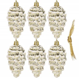 Šišky zlaté 9,5 cm sada 6ks, vánoční ozdoby